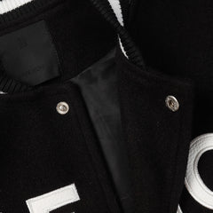 Veste de baseball en jersey avec lettres brodées en cuir