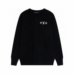 langer, bestickter Jacquard-Strickpullover