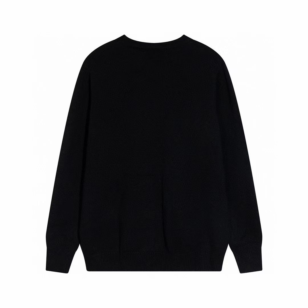 langer, bestickter Jacquard-Strickpullover