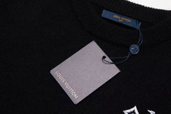 langer, bestickter Jacquard-Strickpullover