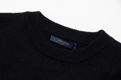 langer, bestickter Jacquard-Strickpullover
