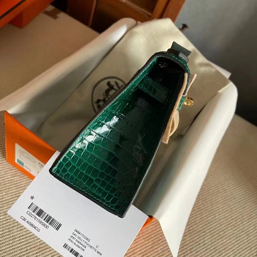 Imperialgrünes Krokodilleder