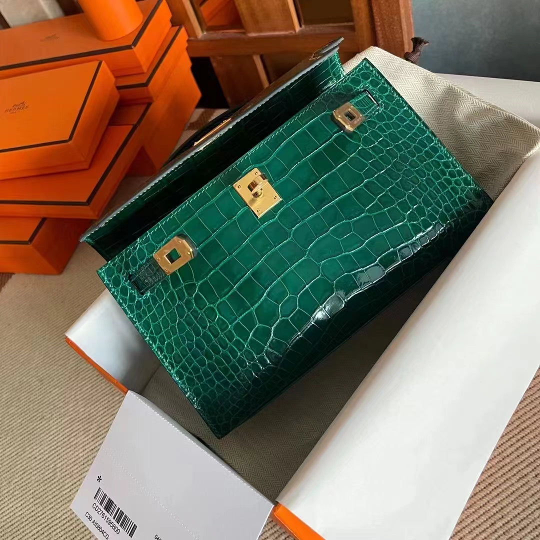 Imperialgrünes Krokodilleder