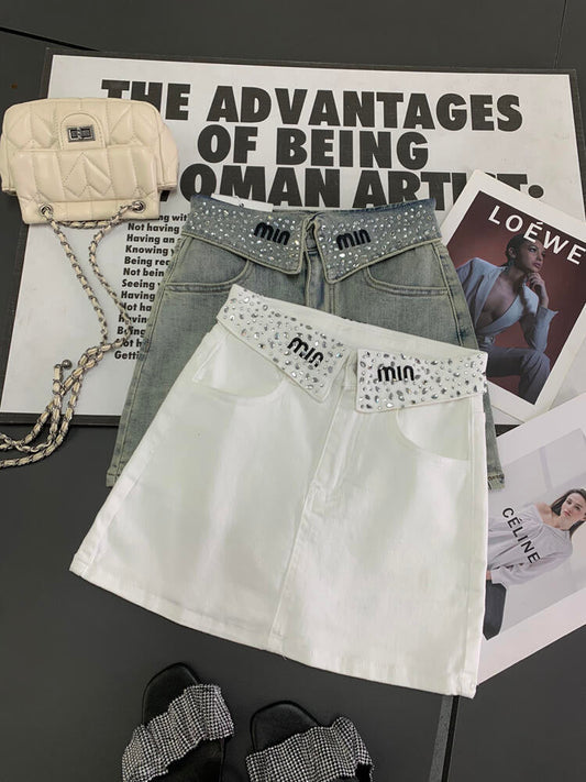 Jupe à volants à revers