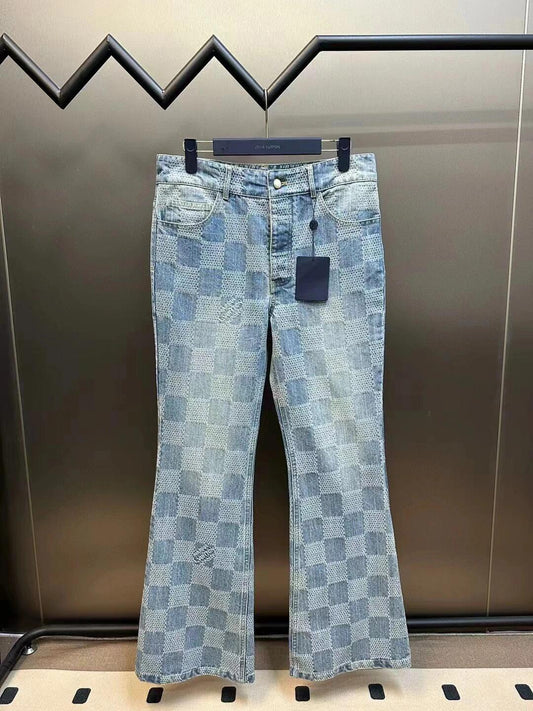 Lässige Jeans mit Schachbrettmuster