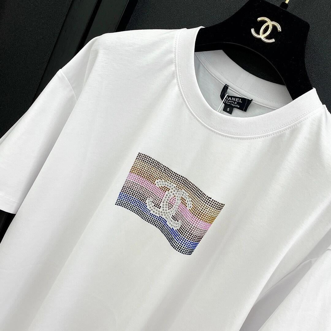 Regenbogen heiße Diamanten kurze Ärmel