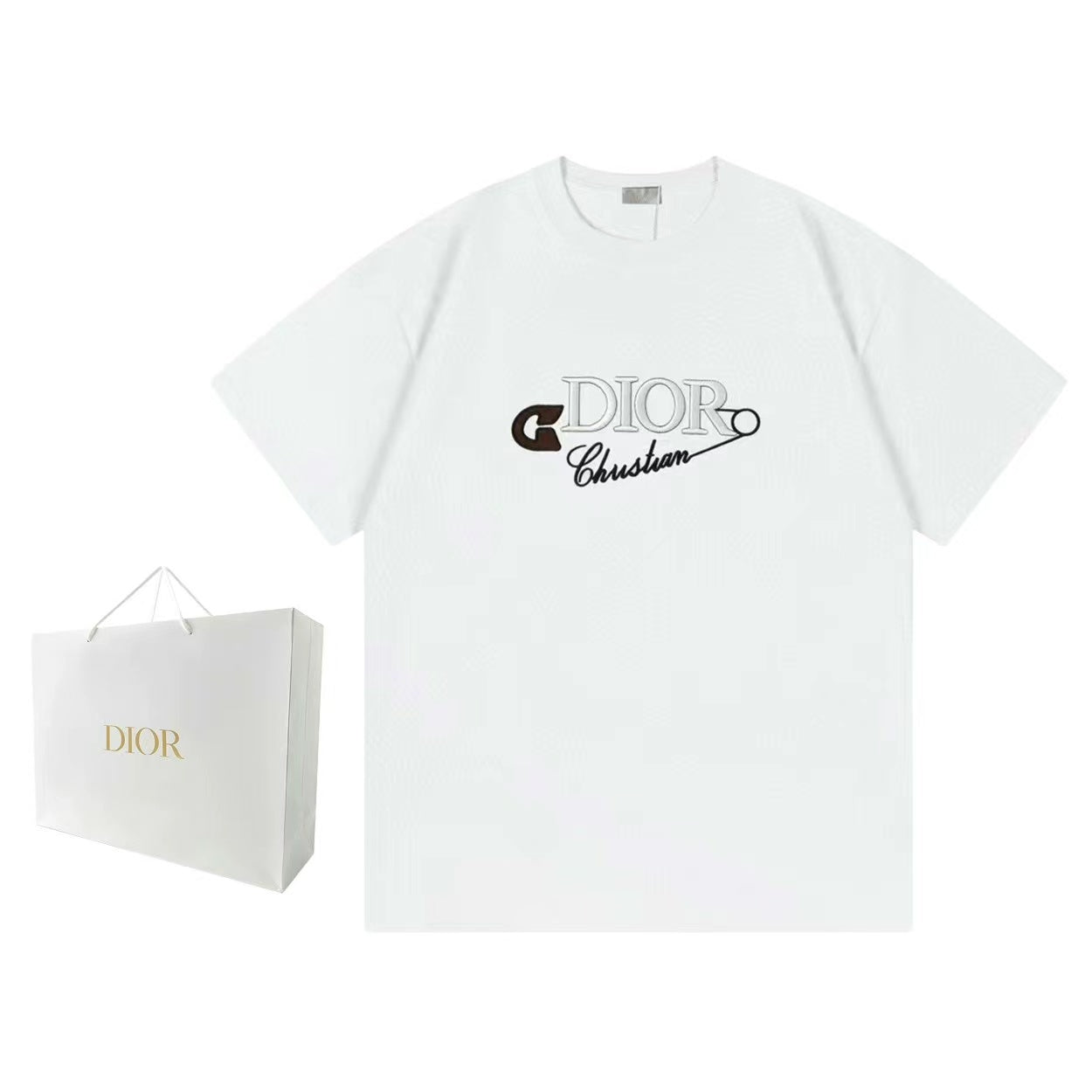 T-shirt imprimé brodé en 3D 