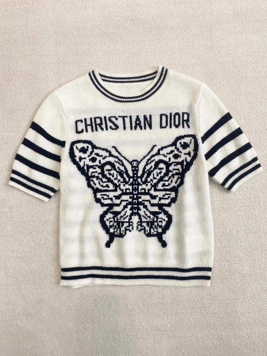 Buchstaben gestreiftes Casual T