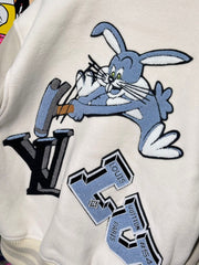 Veste en cuir brodée de lettres Bugs Bunny de Heavy Industry