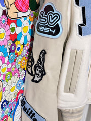 Veste en cuir brodée de lettres Bugs Bunny de Heavy Industry