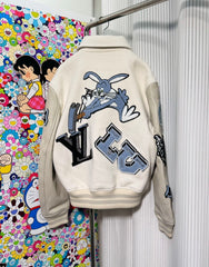 Veste en cuir brodée de lettres Bugs Bunny de Heavy Industry