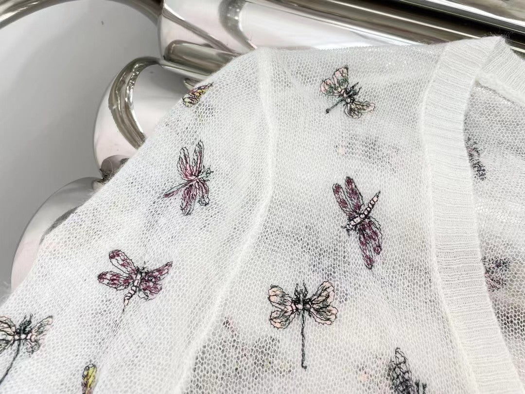 Bedruckte weiche Strickjacke