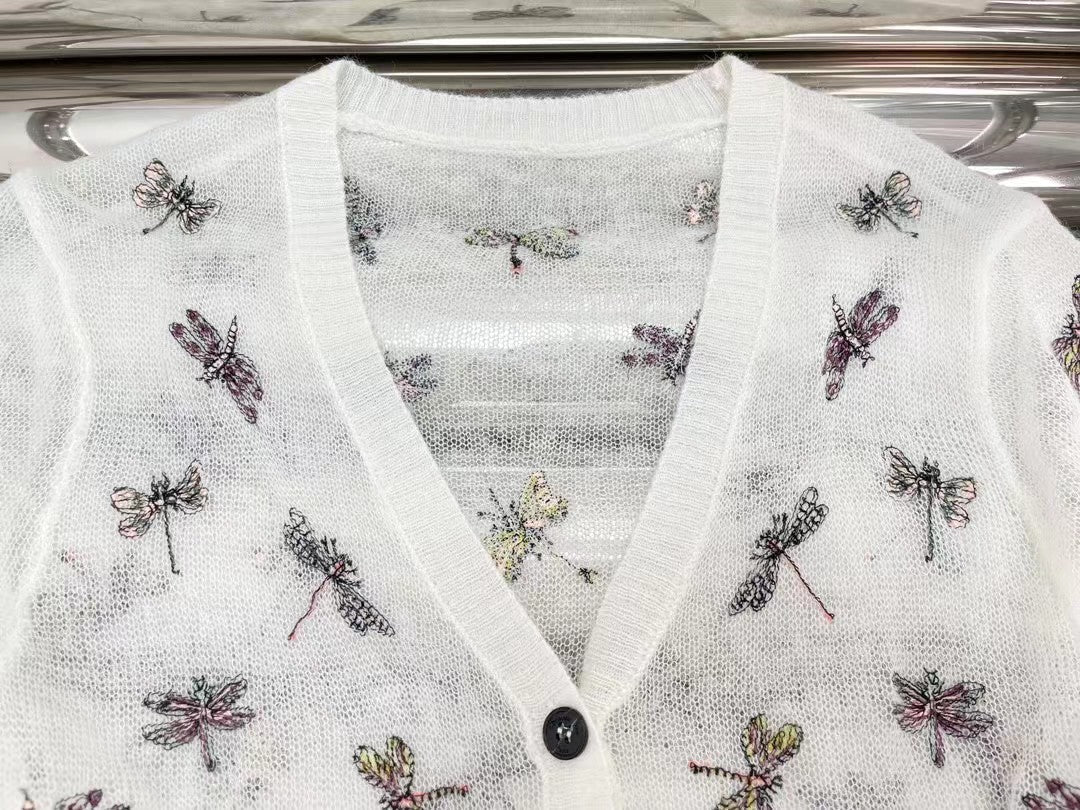 Bedruckte weiche Strickjacke