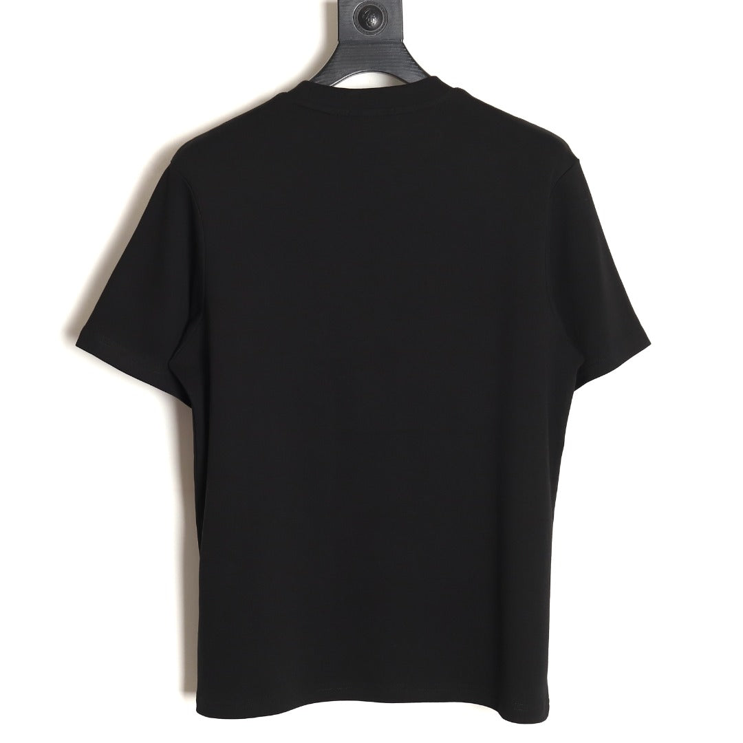 Orangefarbenes Kurzarm-T-Shirt mit Kreisstickerei 