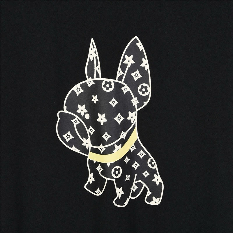 Kurzarm-T-Shirt mit Allover-Aufdruck „French Dou“ 