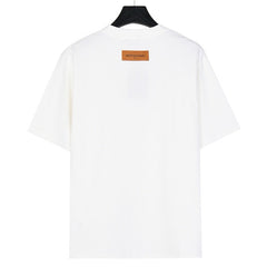 Short-sleeved T-shirt with "French Dou" printed all over