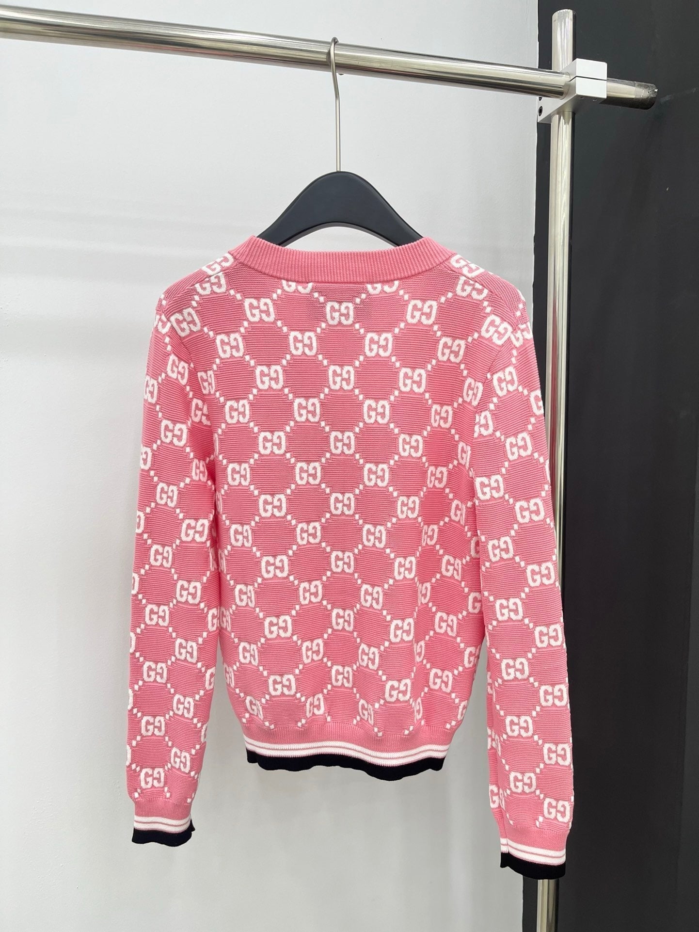 Jacquard-Strickcardigan mit langen Ärmeln