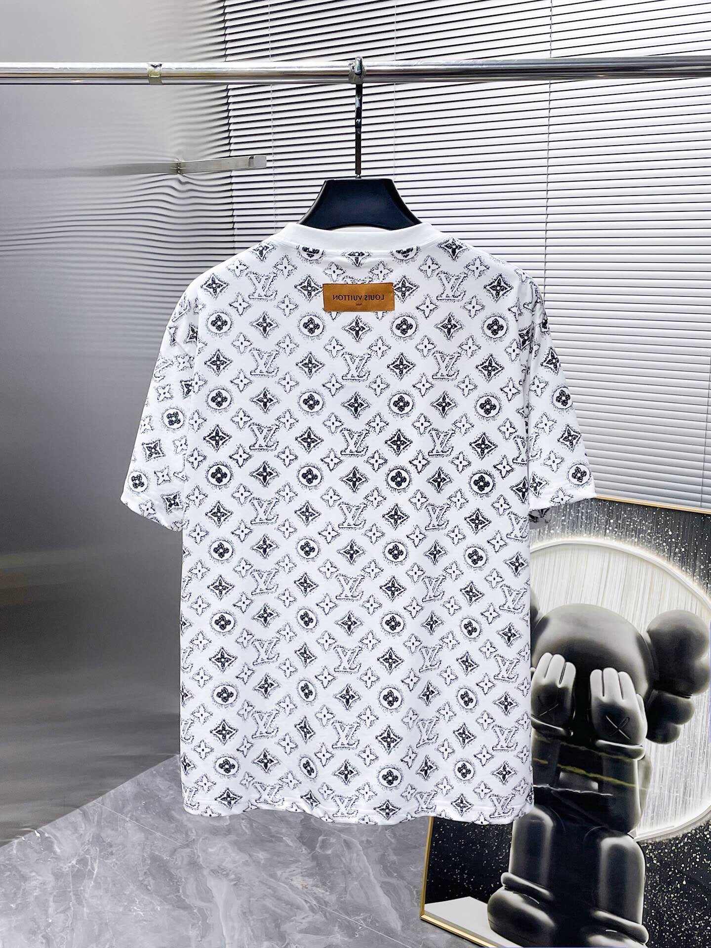 Kurze Ärmel mit Jacquard-Allover-Print für Alterssichtigkeit 