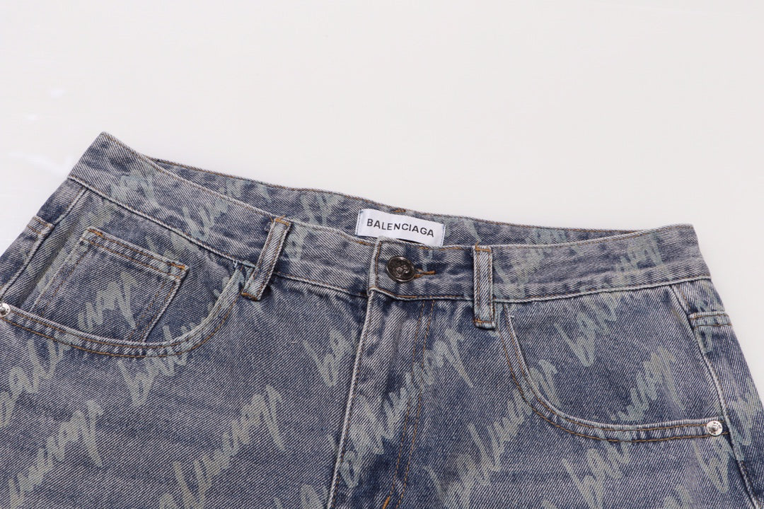 Pantalon en denim classique avec logo imprimé lettre