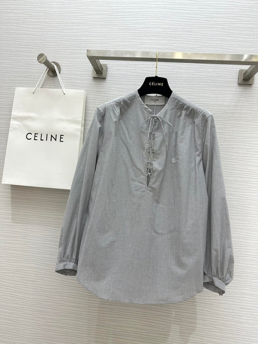 Chemise à rayures fines teinte en fil