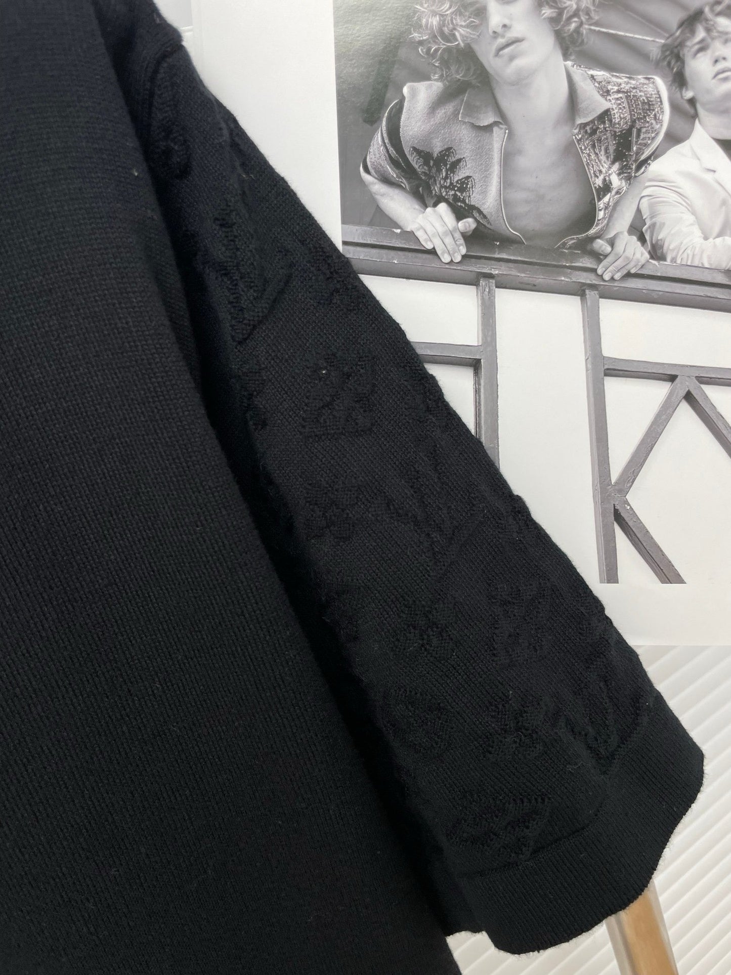 Jacquard-T-Shirt mit langen Ärmeln 