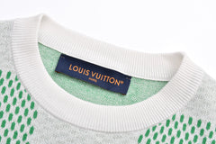 Green checkerboard woolen short sleeves