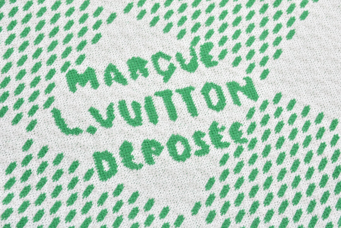 Grünes, kariertes Woll-Kurzarmshirt 