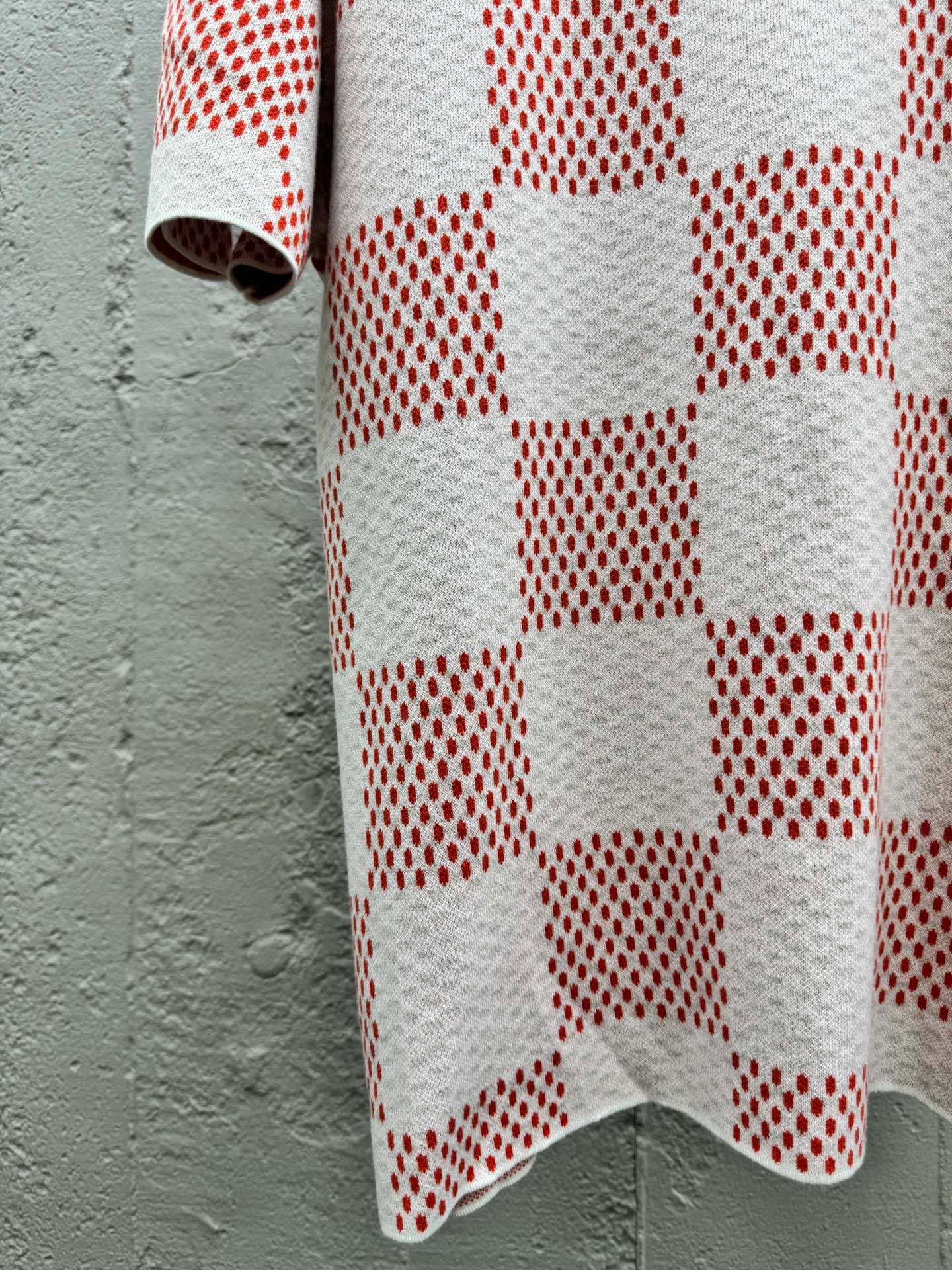 Grünes, kariertes Woll-Kurzarmshirt 