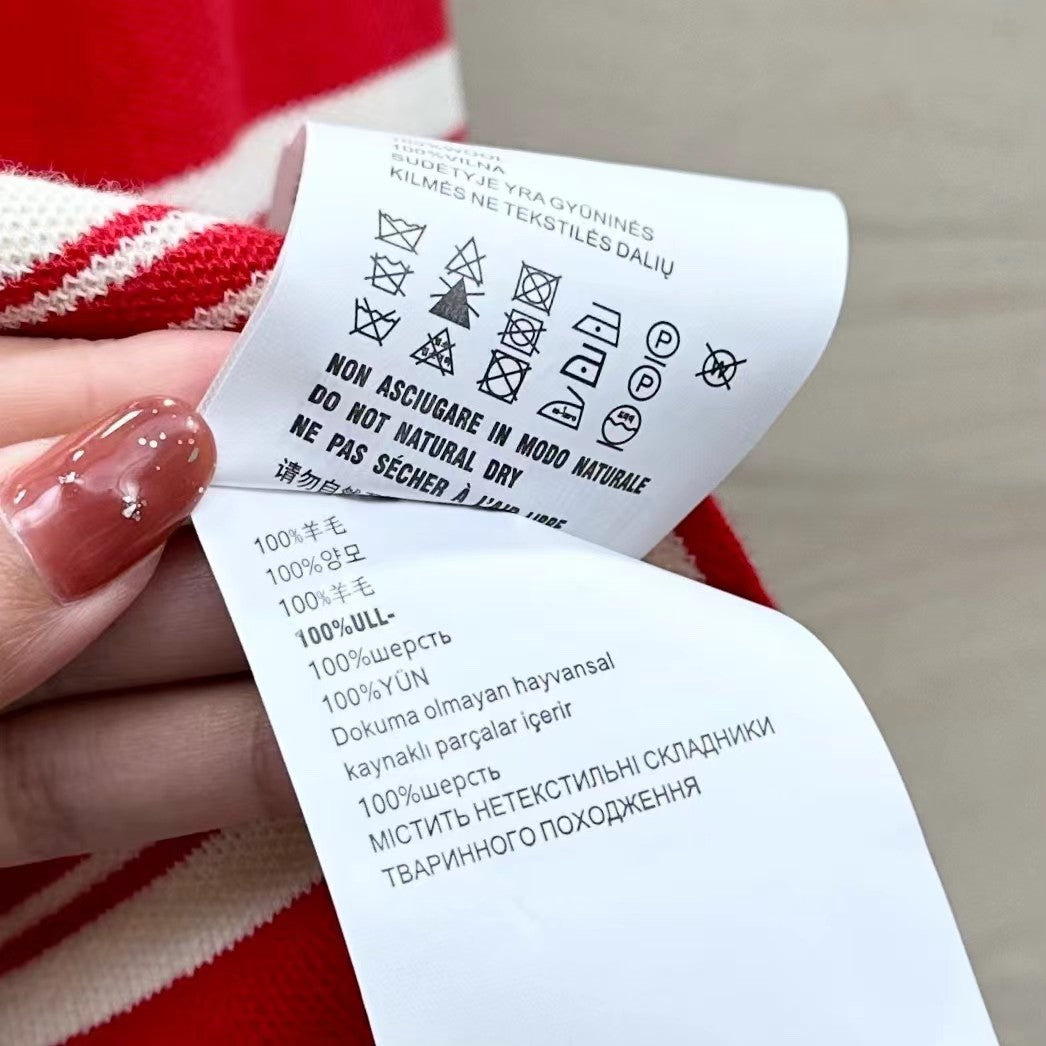 Neues gestreiftes Strick-Kurzpolo mit kurzen Ärmeln