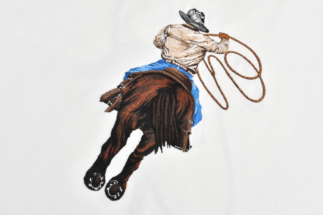 Weißes Western-Cowboy-T-Shirt 