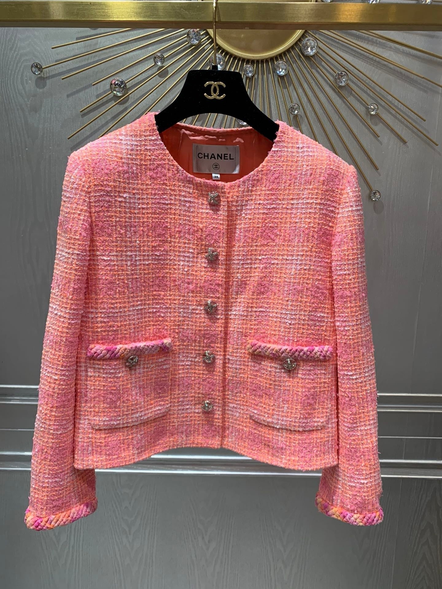 Veste à carreaux rouge pastèque