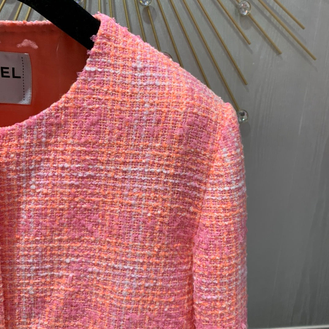 Veste à carreaux rouge pastèque