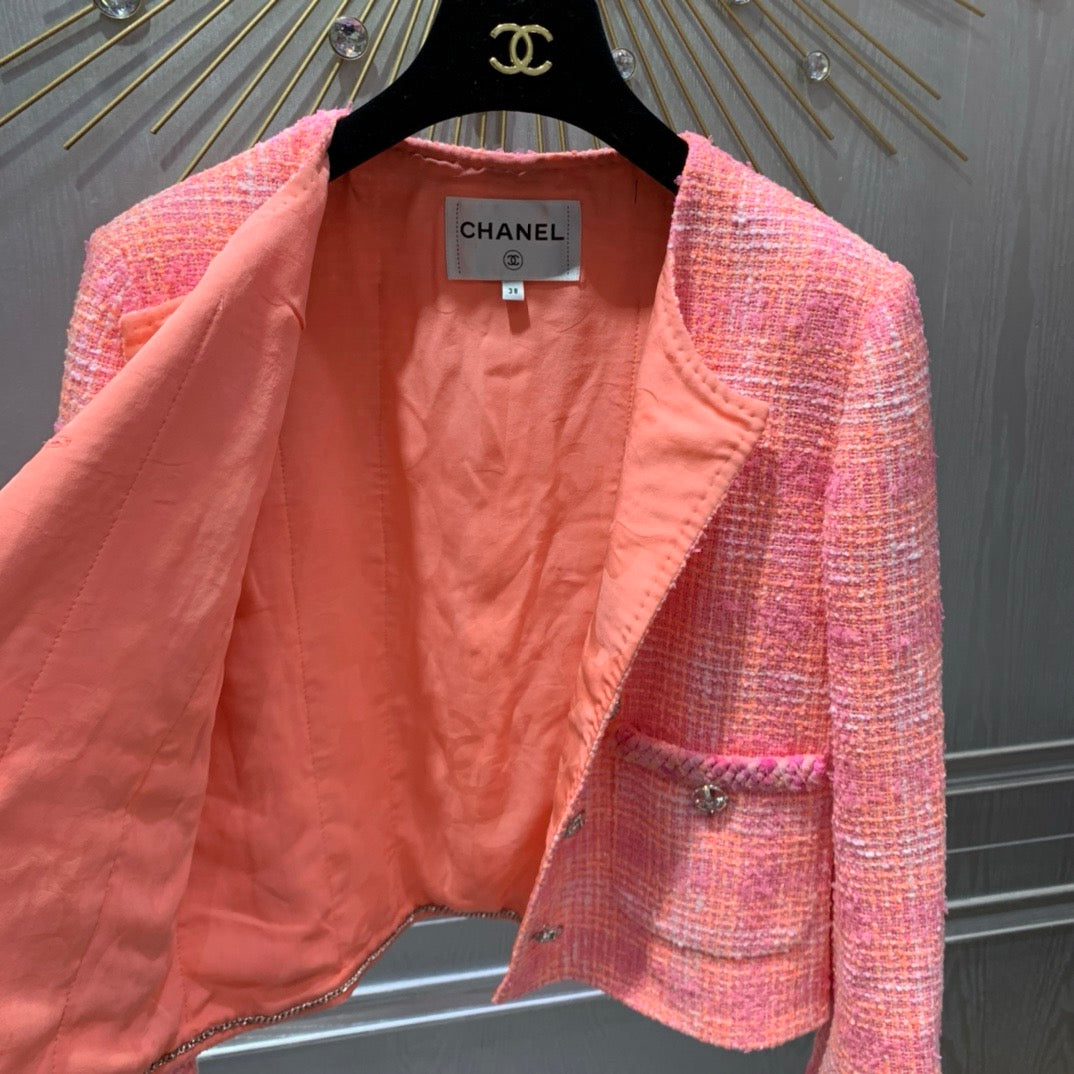 Veste à carreaux rouge pastèque