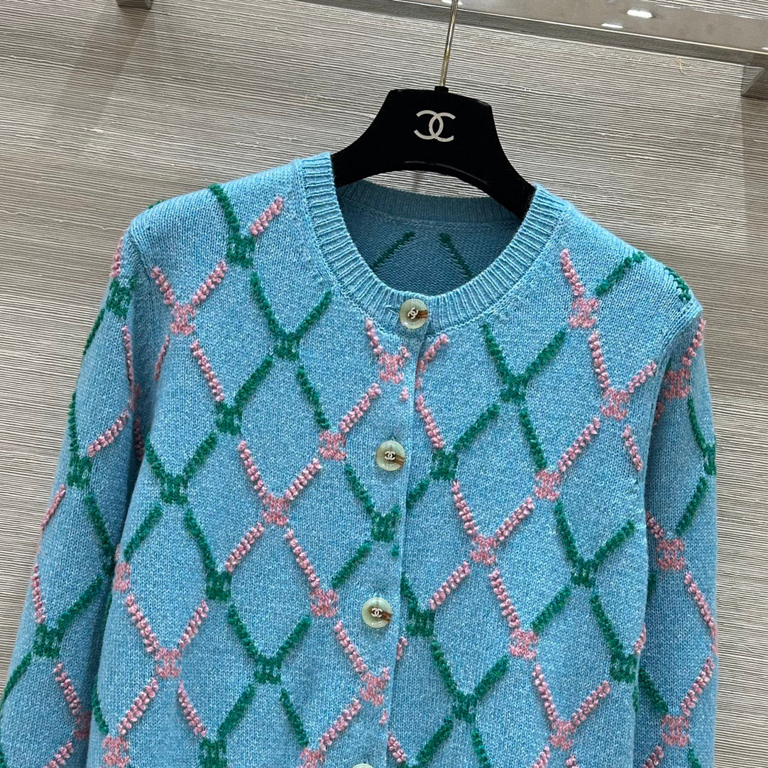 Königsblaue Strickjacke