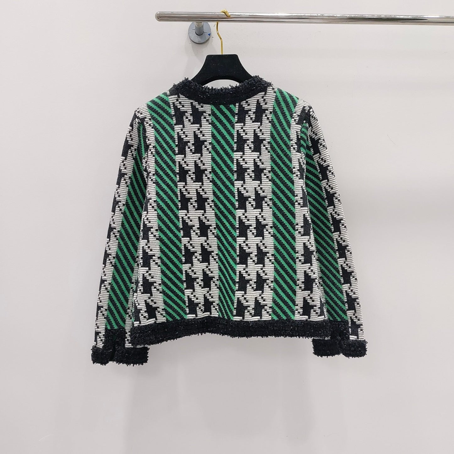 Veste pied-de-poule contrastée