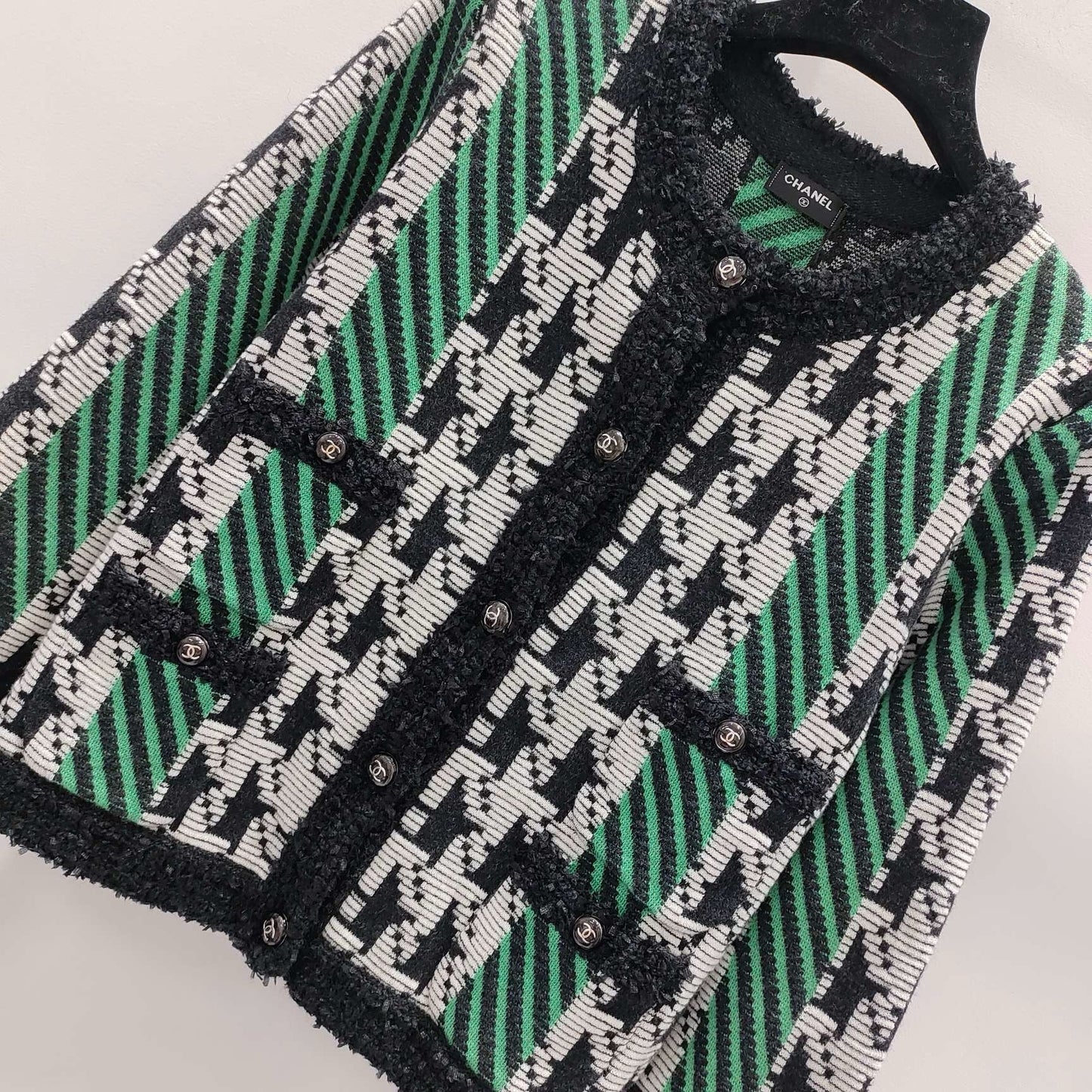 Veste pied-de-poule contrastée