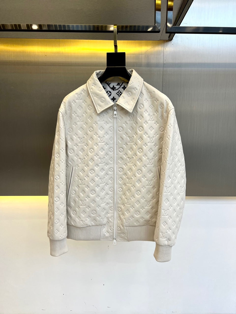 Veste en peau de mouton gaufrée de haute qualité 