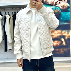 Veste en peau de mouton gaufrée de haute qualité 