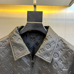 Veste en peau de mouton gaufrée de haute qualité 