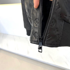 Veste en peau de mouton gaufrée de haute qualité 