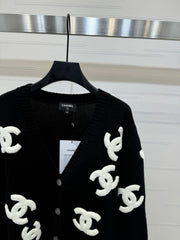 pull cardigan à grand logo