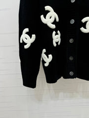 pull cardigan à grand logo