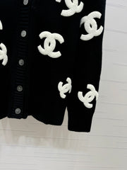 pull cardigan à grand logo