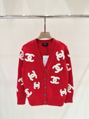 pull cardigan à grand logo