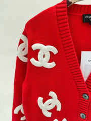 pull cardigan à grand logo