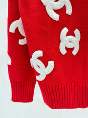 pull cardigan à grand logo