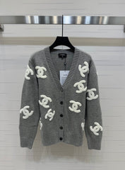 pull cardigan à grand logo