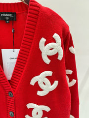 pull cardigan à grand logo