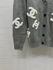pull cardigan à grand logo