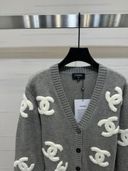 pull cardigan à grand logo